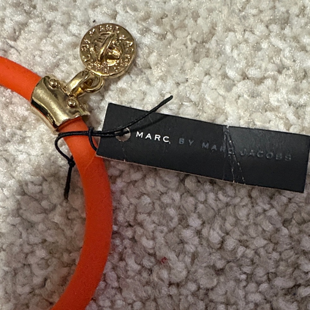 Marc by Marc Jacobs Vibrant Orange Bracelet with Gold Charm